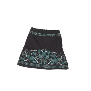 Heart Soul Embroidered A-Line Mini Skirt